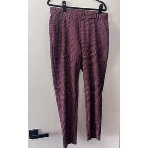 Michael Michael Kors Printed Pull-On Pants Blue / Red Plus‎ Size 1X
